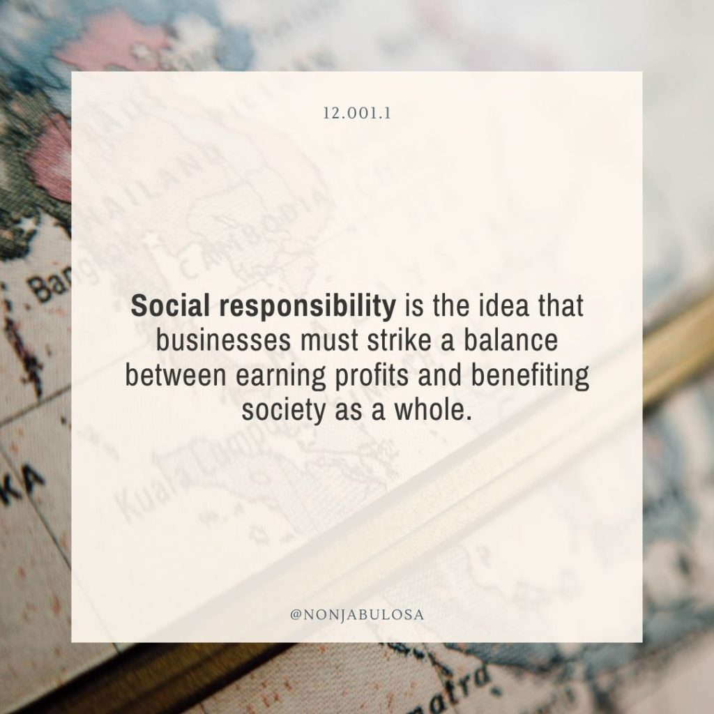 Test yourself answer, what is social responsibility