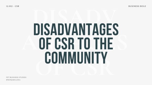 Header image with the disadvantages of corporate social responsibility csr to the community or society