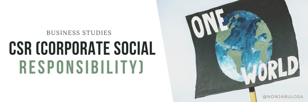 Minimalist header image for Corporate Social Responsibility (CSR) and CSI, business studies