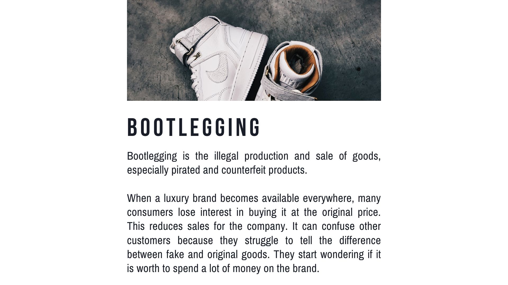 List of South African Contemporary Socio-Economic Issues - Definition and explanation of bootlegging
