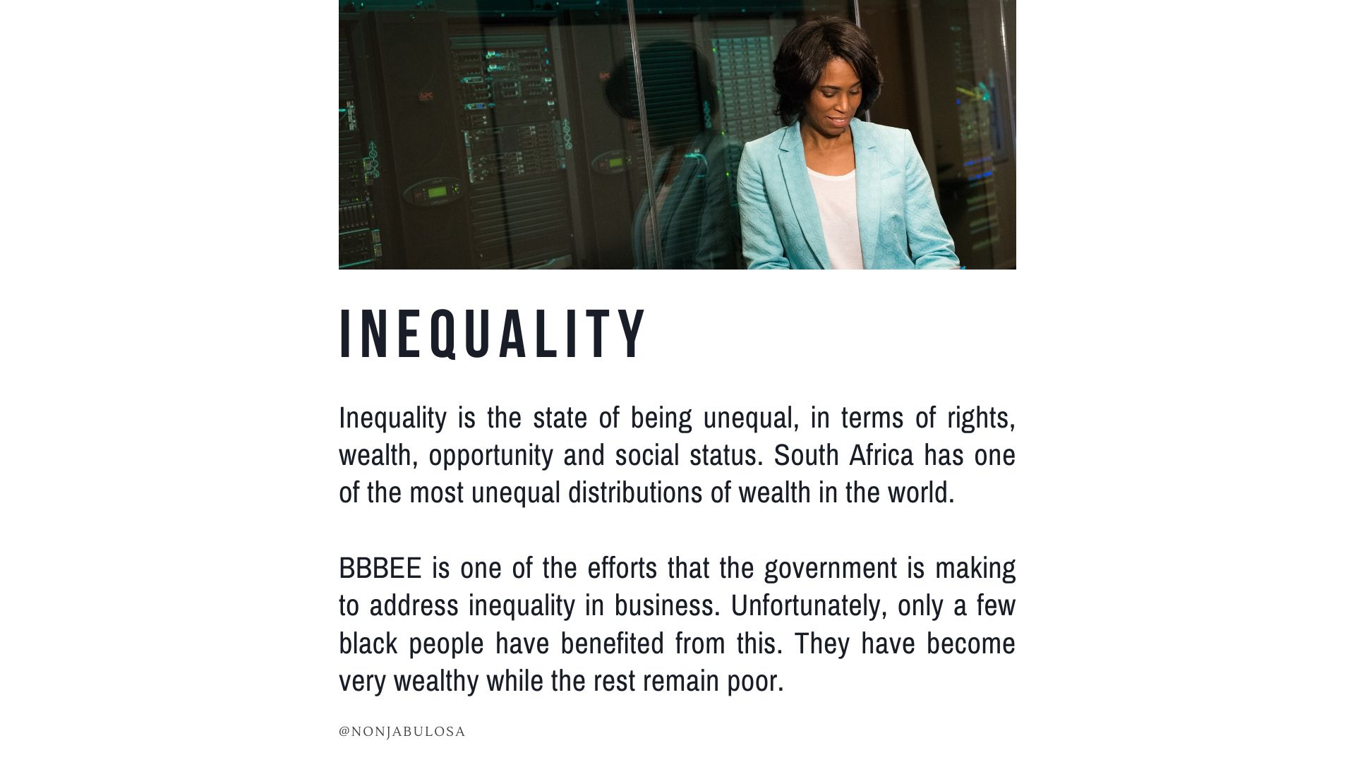 List of South African Contemporary Socio-Economic Issues - Definition and explanation of inequality
