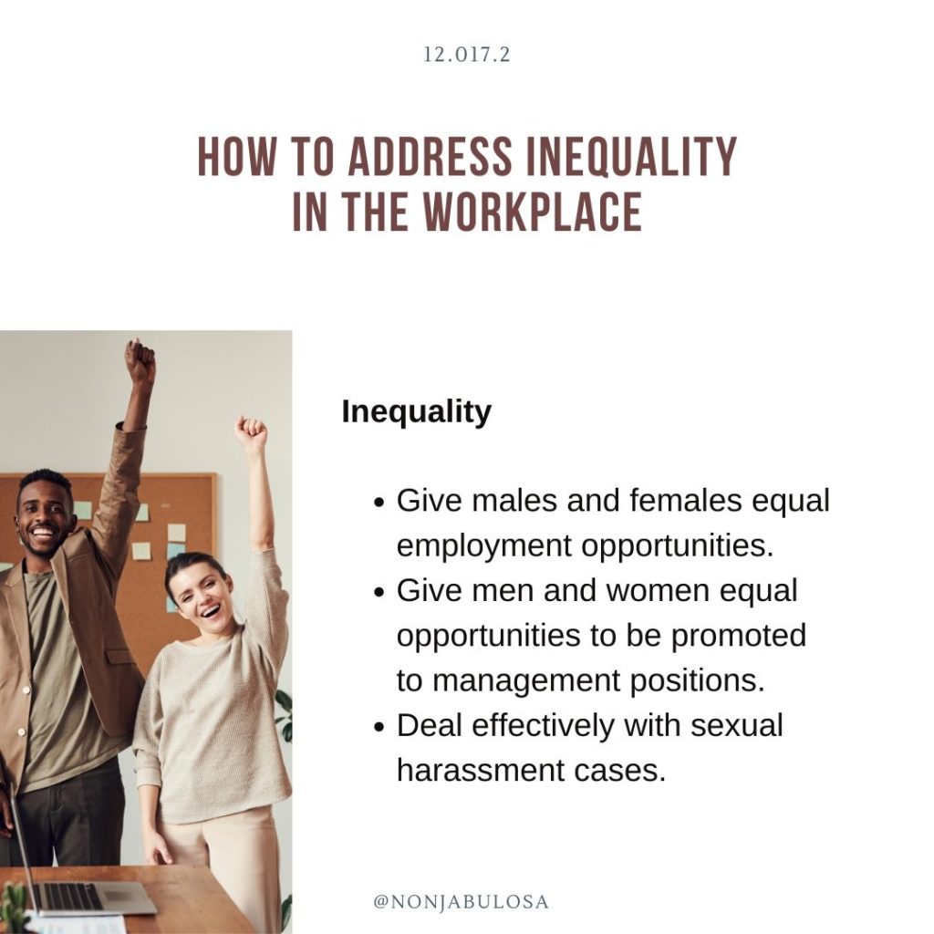 Test yourself quiz card – Grade 12 Business Studies examination practice. Advise businesses on how to address issues of inequality in the workplace. Inclusivity and Human Rights